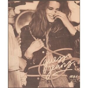 Vintage 1986 Guess Jeans Print Ad MGA Beverly Hills Denim Fashion Style Decor